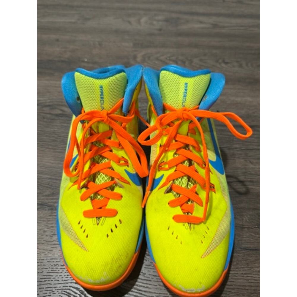 Nike Hyperdunk 2013 Youth Size 7Y Basketball Shoes Yellow Blue Orange High Tops
